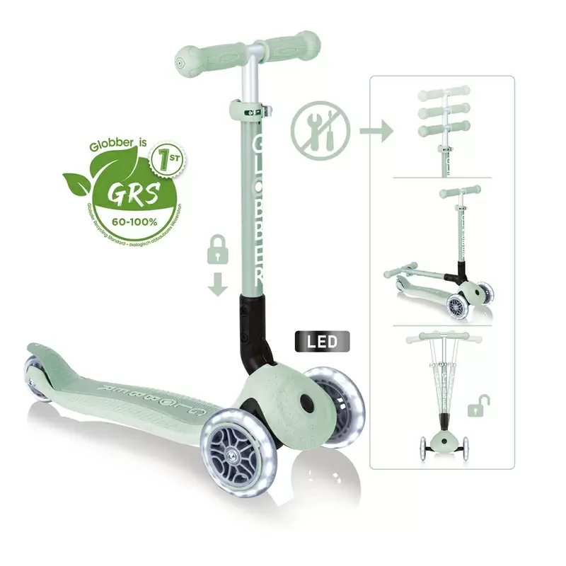 Monopattino Jr. Foldable Lights Eco Pistacchio 120/80mm - image