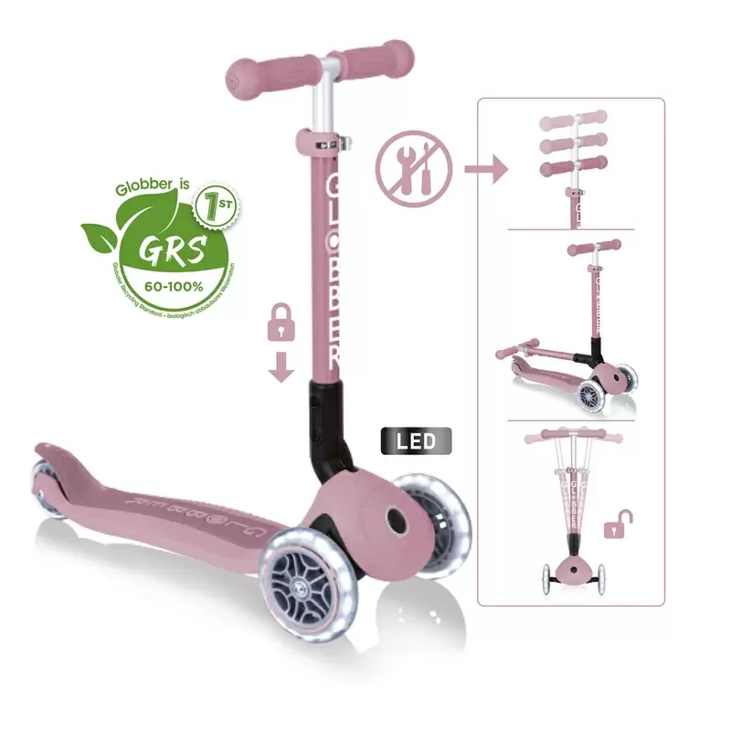 Monopattino Jr. Foldable Lights Eco Berry 120/80mm - image