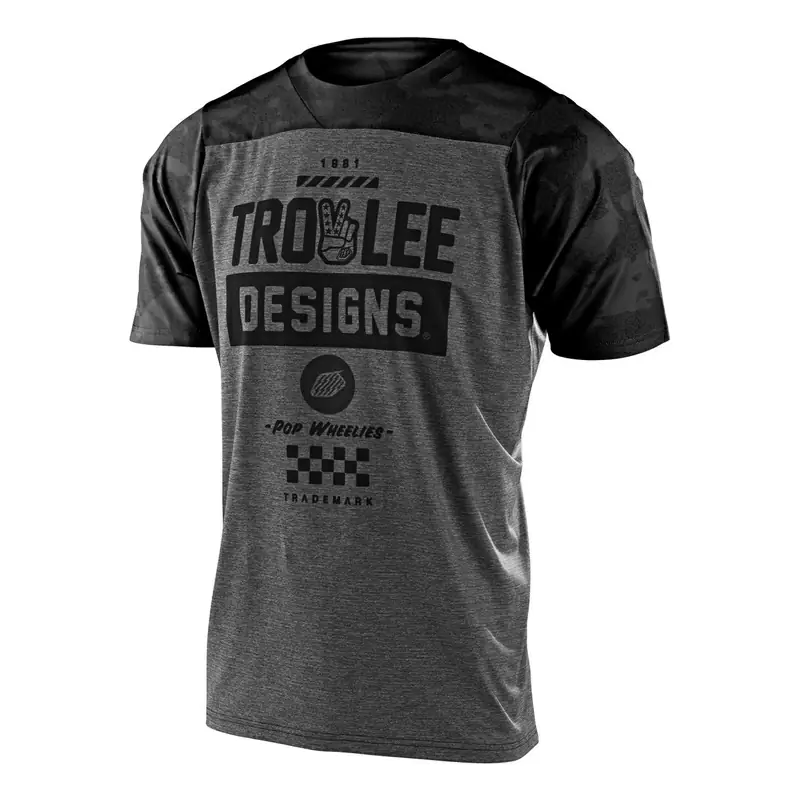 MTB Skyline Shirt Cambier Camar Heather com manga curta Ultra Light Grey/Black Size S #1