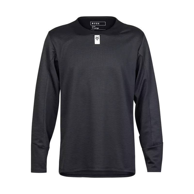 Maglia Maniche Lunghe MTB Bambino Defend Nero Taglia S (5-7 Anni)