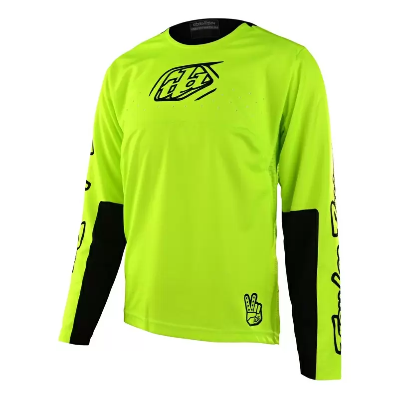MTB Sprint MTB camisa com mangas compridas para o tamanho amarelo da criança l - image