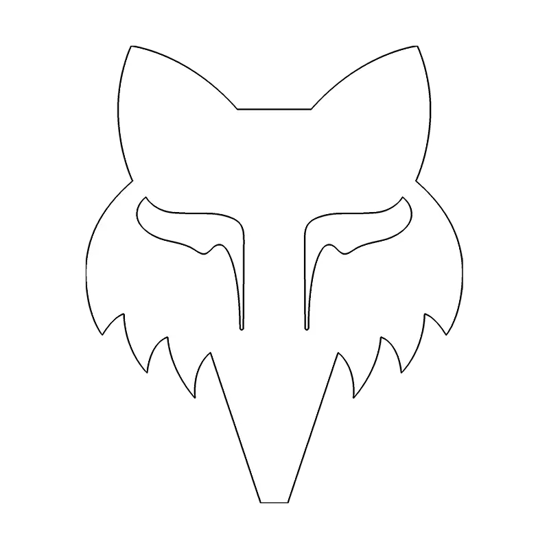 Adesivo Sagomato Fox Head 18cm Bianco