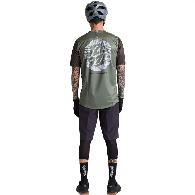 Linha de fluxo de fluxo MTB invertida com mangas curtas verdes xl tamanho #4