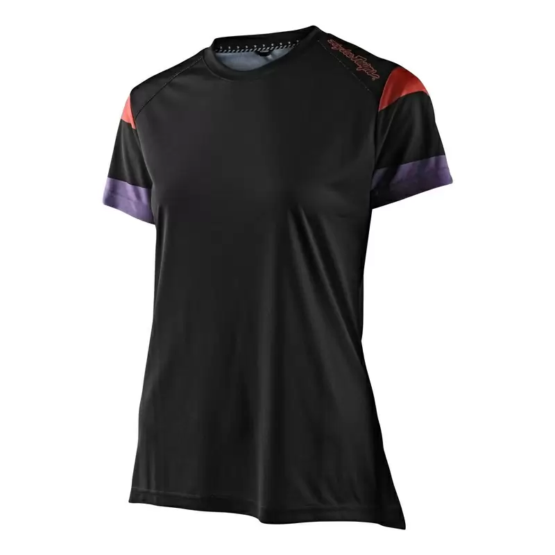Camisa de rugby de lilio MTB con altura corta corta y transpirable con mujer negra cortando l #1