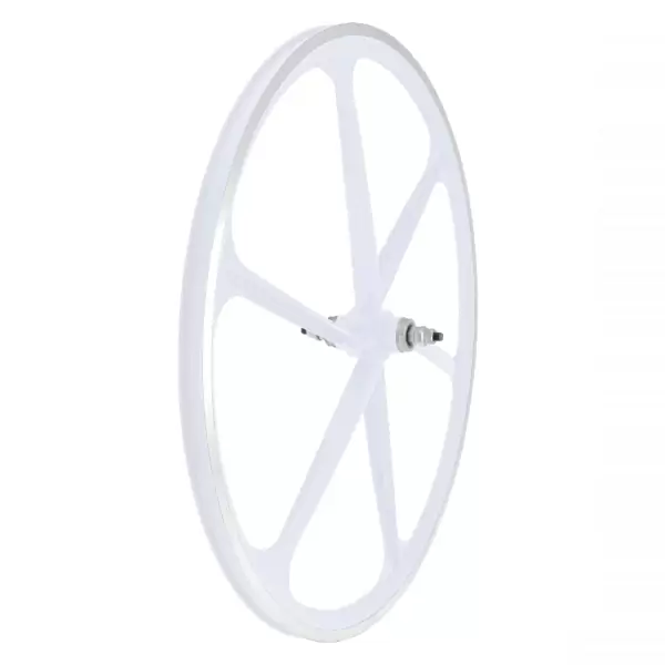 Front wheel fixed track alloy 6 spokes 30mm white #1