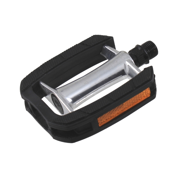 Komfort Stadtpedale Silber und schwarzes Aluminium