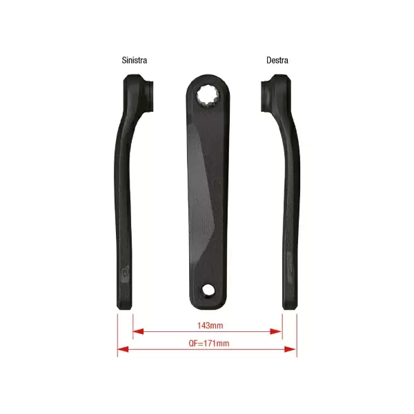 Coppia pedivelle ebike CK-220/IS per Bosch Gen4 lunghezza 165mm #1
