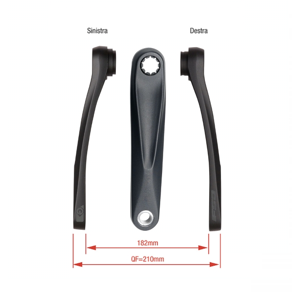 Par de bielas E-Bike CK-AL-8/IS Yamaha PW-X 170 mm negro