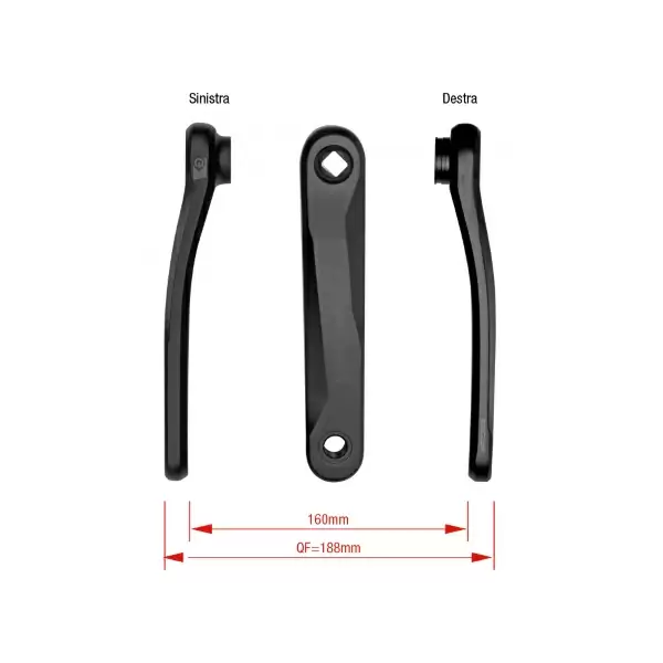 Bielas CK-746-2/JIS E-Bike compatibles con motores Yamaha PW/Shimano 170 mm #1