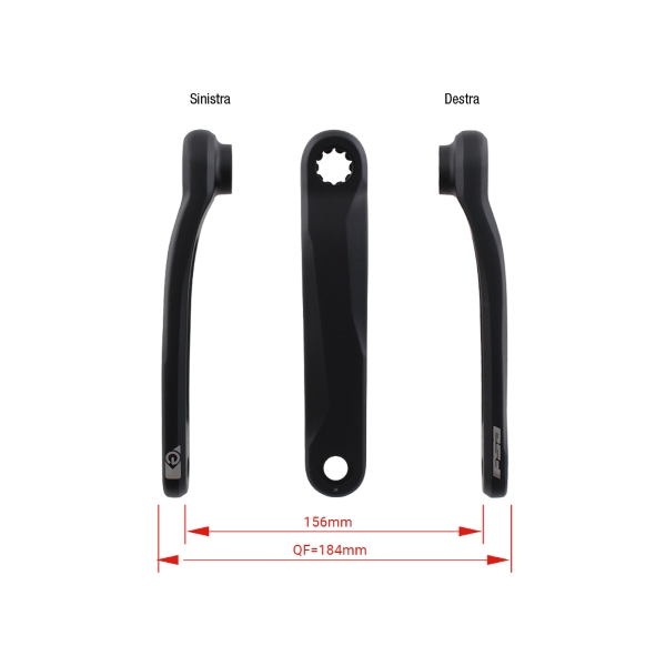 Par de bielas E-BIKE CK-745/ISIS BOSCH Gen2 175 mm negro