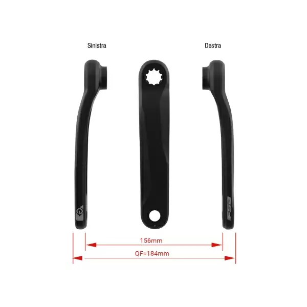 Par de bielas E-BIKE CK-745/ISIS BOSCH Gen2 175 mm negro - image