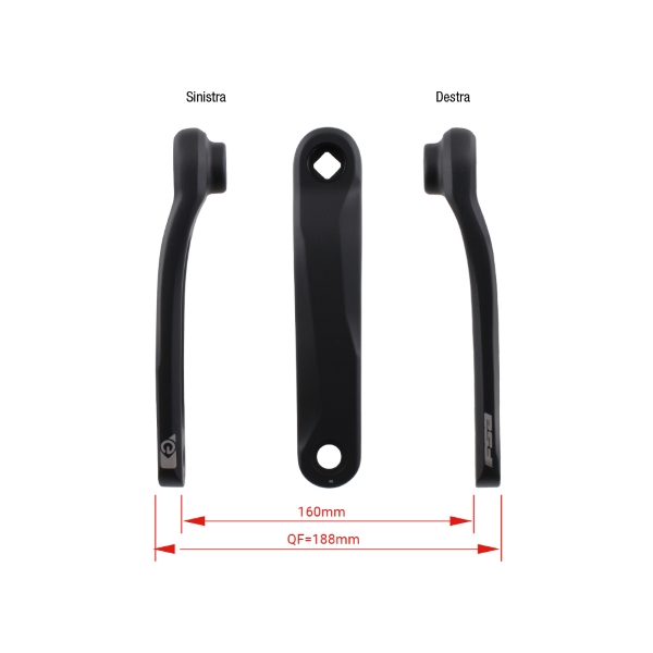 Par de bielas E-BIKE CK-745/JIS Yamaha PW / Shimano E5000 165 mm negro