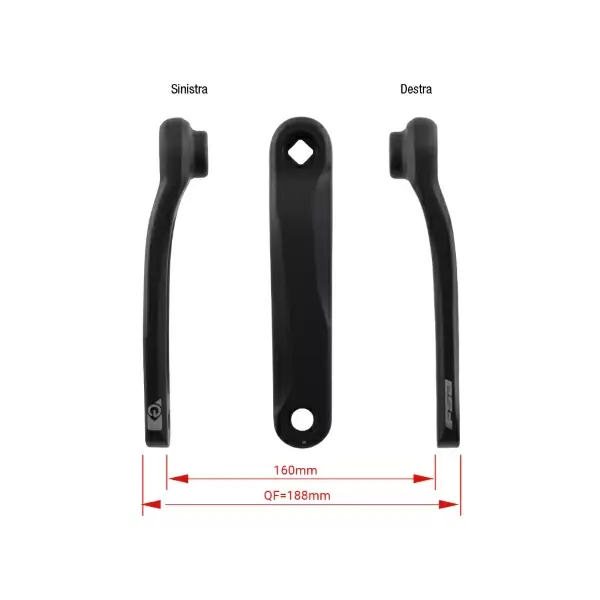 Par de bielas E-BIKE CK-745/JIS Yamaha PW / Shimano E5000 165 mm negro - image