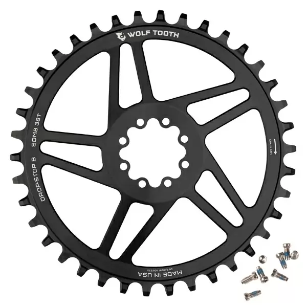 Corona Montaje Directo 8 Agujeros Compatible Sram T-Type 12v Drop Stop B 36D Negro - image