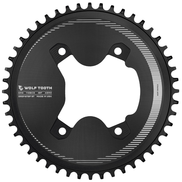 Plato Aero BCD 110 4 Orificios Compatible Shimano 12v Drop Stop ST 50D Negro