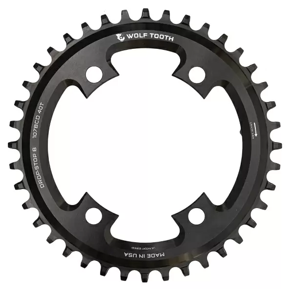 Plateau BCD 107 4 Trous Compatible Sram 12/13v Drop Stop B 42d Noir - image