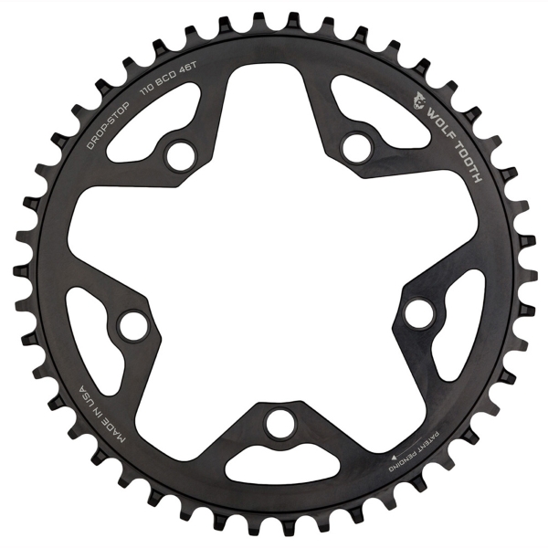 Plato BCD 110 5 Orificios Compatible Sram 12v Drop Stop B 46d Negro