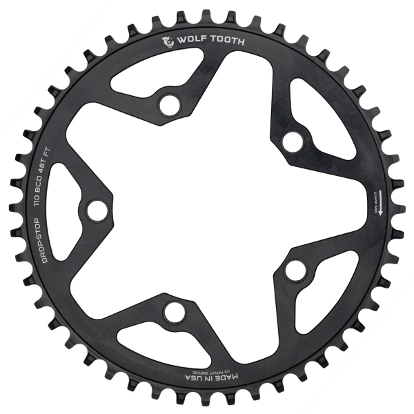 Plato BCD 110 5 Orificios Compatible Sram 12v Drop Stop B 48d Negro