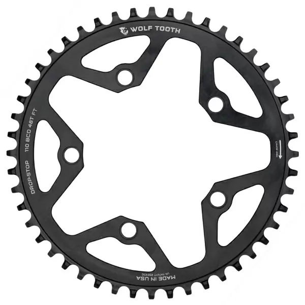 Plato BCD 110 5 Orificios Compatible Sram 12v Drop Stop B 48d Negro - image