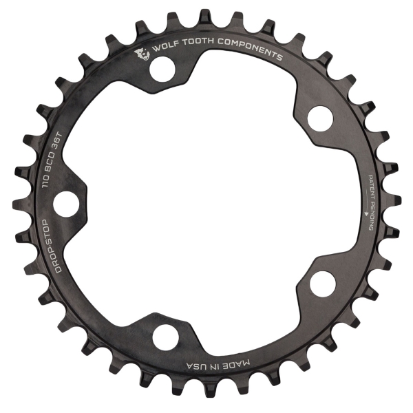 Plato BCD 110 5 Orificios Compatible Sram 12v Drop Stop B 52D Negro