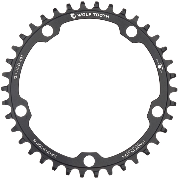 Corona BCD 130 5 Fori Compatibile Sram 12v Drop Stop B 38d Nero