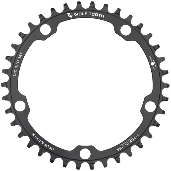 Corona BCD 130 5 Fori Compatibile Sram 12v Drop Stop B 38d Nero - image