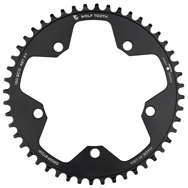 Plateau BCD 130 5 Trous Compatible Sram 12v Drop Stop B 48d Noir