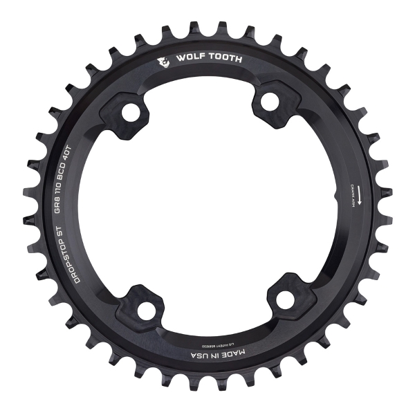 Plato BCD 110 4 Orificios Compatible Shimano 12v Drop Stop ST 40D Negro