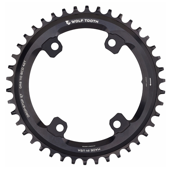 Plato BCD 110 4 Orificios Compatible Shimano 12v Drop Stop ST 42D Negro