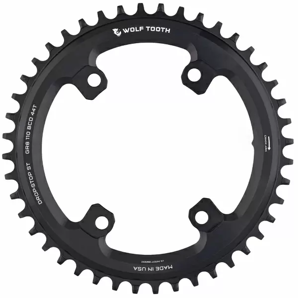 Corona BCD 110 4 Fori Compatibile Shimano 12v Drop Stop ST 44D Nero - image