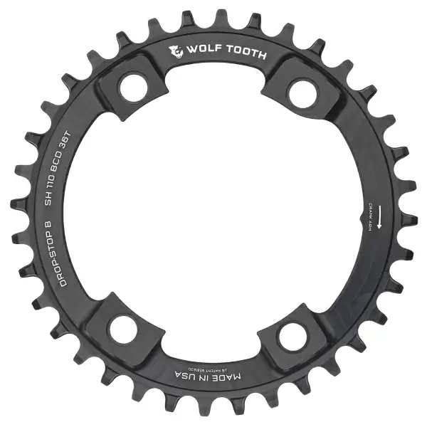 Plato Gravel BCD 110 4 Orificios Compatible 11/12v Drop Stop B 36T Negro - image