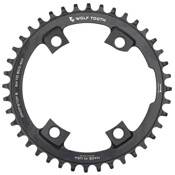 Plato Gravel BCD 110 4 Orificios Compatible 11/12v Drop Stop B 40D Negro - image