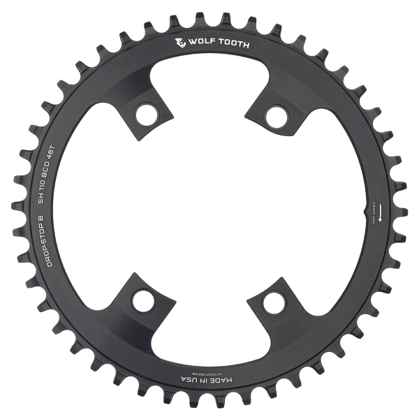Plato Gravel BCD 110 4 Orificios Compatible 11/12v Drop Stop B 46D Negro