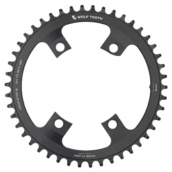 Plato Gravel BCD 110 4 Orificios Compatible 11/12v Drop Stop B 46D Negro - image