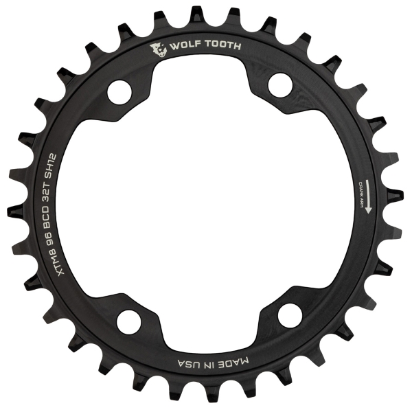 Plato BCD 96 4 Orificios Compatible Shimano 11v Drop Stop ST 32D Negro