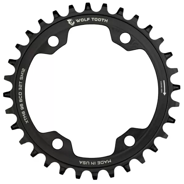 Plato BCD 96 4 Orificios Compatible Shimano 11v Drop Stop ST 32D Negro - image