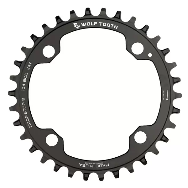 Plato E-Bike BCD 104 4 Orificios 11/12v Drop Stop B 38d Negro - image