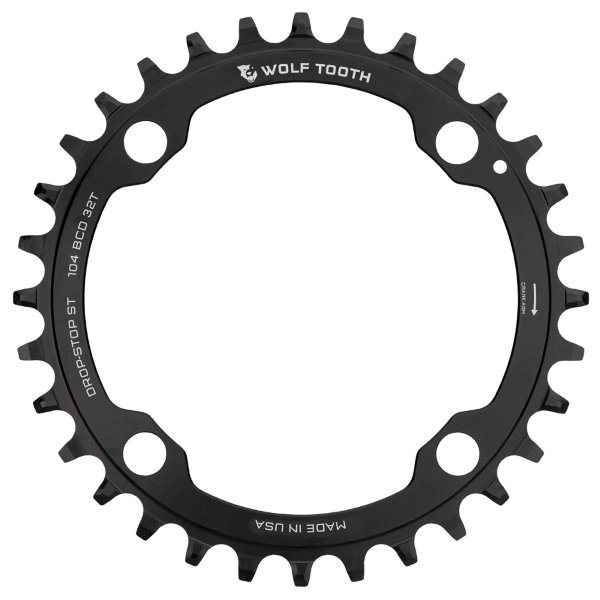 Kettenblatt BCD 104 4 Löcher kompatibel Shimano 12v Drop Stop ST 34d Schwarz