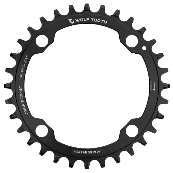 Kettenblatt BCD 104 4 Löcher kompatibel Shimano 12v Drop Stop ST 34d Schwarz - image