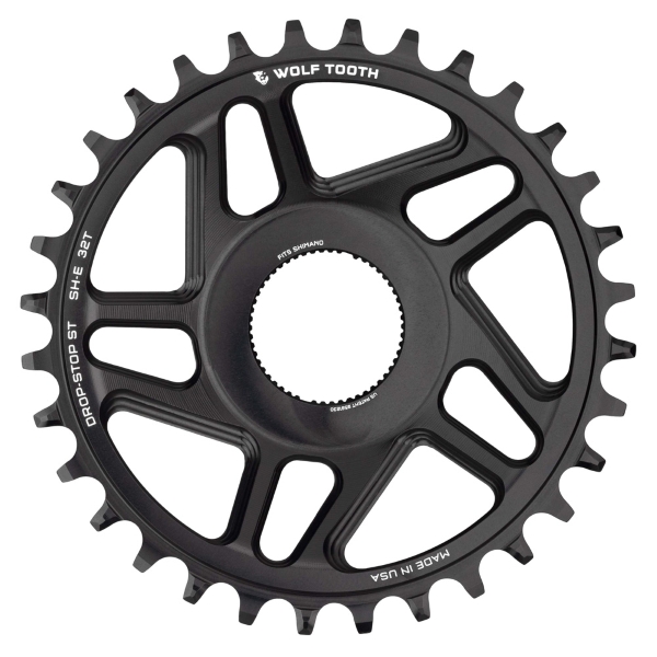 Prato de montagem direta para bicicleta elétrica compatível com Shimano 11/12v Drop Stop B 32D preto