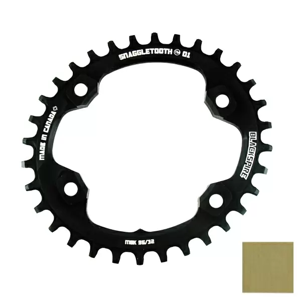 Plato ovalado estrecho/ancho Snaggletooth 96/34T Shimano XT M8000 dorado #1