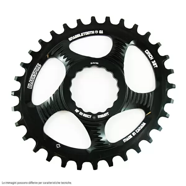 Oval Snaggletooth Chainring 34T for Raceface Cinch 6mm Offset Black #1