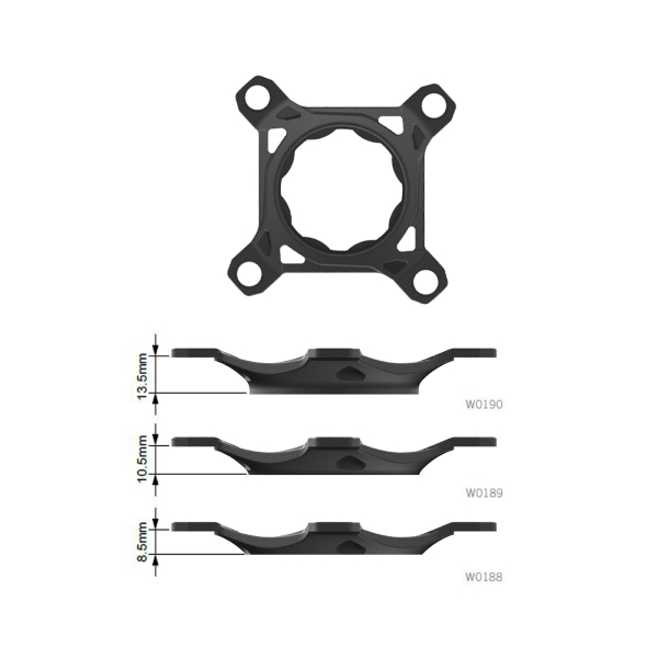 Aranha para TQ 1x BCD 104 mm linha de corrente preta 55 mm W0188