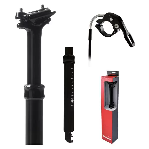 Telescopic seat post 30.9 x 370mm / 100mm travel inner cable black #1