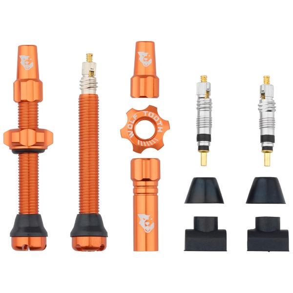 Paar Tubeless-Ventile, 44 mm, Orange