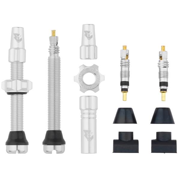 Paire de Valves Tubeless 44mm Argent