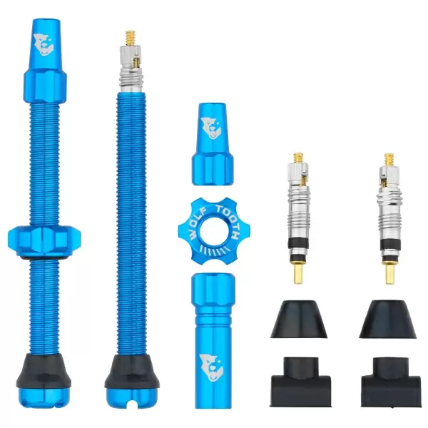 Pair of Tubeless Valves 60mm Blue - image