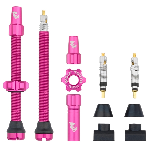 Pair of Tubeless Valves 60mm Pink