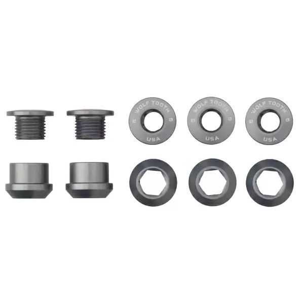 Kronenschrauben- und Muttern-Set, 6 mm, M8 x 0,75, Grau, 5 Stück - image