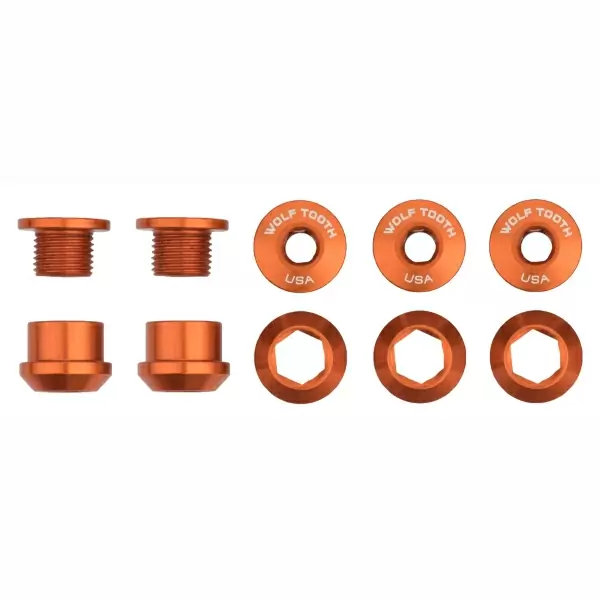 Kit Tornillos y Tuercas Corona 6mm M8x0.75 Naranja 5uds - image